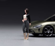 Load image into Gallery viewer, 1:64 Painted Figure Model Miniature Resin Sand Cool Girl Pretty Lady in Black