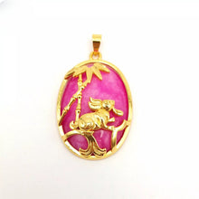 Load image into Gallery viewer, Nature Jade Bamboo Rabbie Pendant Necklace Gift Jewelry charm Blessing Lucky P