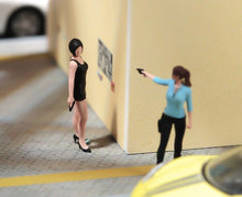 Load image into Gallery viewer, 1:64 Painted Figure Model Miniature Resin Diorama Sand Black Dress Lady Girl Toy