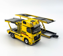 Load image into Gallery viewer, 1:64 Yellow ADAC Actros Gigaspace 4x2 Trailer Truck Model Diecast Metal Car