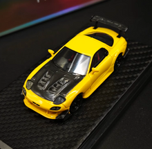 Load image into Gallery viewer, YM 1:64 JDM Yellow FD RX7 Carbon Hood Sports Model Diecast Resin Car New
