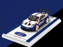 Load image into Gallery viewer, TM 1:64 Blue VW T1 992 GT3 Trailer Figure Sports Model Diecast Metal Car New Collection