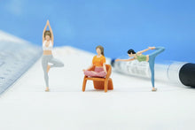 Load image into Gallery viewer, 1:64 Painted Figure Model Miniature Resin Diorama Sand Yoga Pilate Lady GIrl Toy