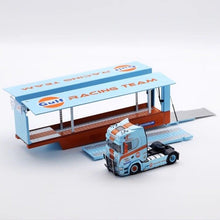 Load image into Gallery viewer, 1:64 Scania S730 Gulf Enclosed Double Deck Truck Model Diecast Metal Car New