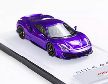 Load image into Gallery viewer, RW 1:64 Purple 488 Pista Hard Top Racing Sports Model Diecast Resin Car New Collection