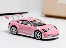 Load image into Gallery viewer, MJ 1:64 Light Pink 911 GT3 Rs Sports Model Diecast Metal Car New Collection