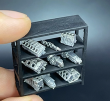 Load image into Gallery viewer, 1:64 Engine Parts Shelf Garage Mechanic Display Scene Model Resin For Car New