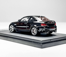 Load image into Gallery viewer, 7cm 1:64 Black 1M E82 Couple Silver Rims Sports Model Diecast Metal Car New Collection
