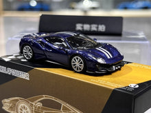 Load image into Gallery viewer, TOC 1:64 Blue 488 Pista Coupe Sports Model Diecast Metal Car New Collection