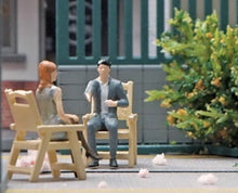Load image into Gallery viewer, 1:64 Painted Figure Mini Model Toy Miniature Car Scenes Resin Wood colored Chair