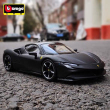 Load image into Gallery viewer, Bburago 1:24 Black SF90 Stradale Racing Sports Model Toy Diecast Metal Car BN