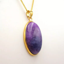 Load image into Gallery viewer, Nature Jade Purple Oval Pendant Necklace Gift Jewelry charm Blessing Lucky New