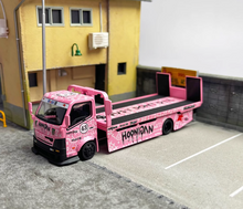 Load image into Gallery viewer, MT 1:64 Pink H300 Flatbed Tow Truck Custom Model Diecast Metal Car