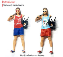 Load image into Gallery viewer, 1:64 Painted Figure Mini Model Miniature Resin Diorama Vintage Man Gongfu Panda