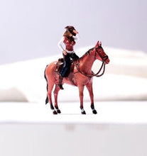 Load image into Gallery viewer, 1:64 Painted Unpainted Figure Model Miniature Resin Diorama Sand Cow Girl Horse New