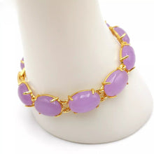 Load image into Gallery viewer, Nature Jade Beaded Bracelet Jewelry Blessing Lucky Fortune Gift For Her Purple i