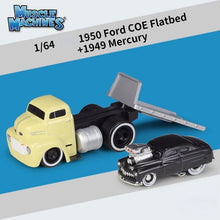 Load image into Gallery viewer, Maisto 1:64 1950 COE Flatbed Trailer 1949 Mercury Model Diecast Metal Car New