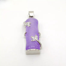 Load image into Gallery viewer, Nature Jade Bamboo Pendant Necklace Gift Jewelry charm Blessing Lucky Purple S
