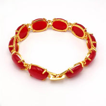 Load image into Gallery viewer, Nature Jade Beaded Bracelet Jewelry Blessing Lucky Fortune Gift For Her Red b