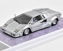 Load image into Gallery viewer, FY 1:64 Silver Countach LP5000 QV Racing Sports Model Diecast Metal Car New Collection
