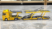 Load image into Gallery viewer, 1:64 Yellow AMG Actros Gigaspace 4x2 Trailer Truck Model Diecast Metal Car