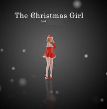 Load image into Gallery viewer, 1:64 Painted Figure Mini Model Miniature Resin Diorama Christmas Santa Girl Deer