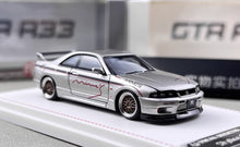 Load image into Gallery viewer, FH 1:64 Silver Gray Skyline GTR R33 Mines Sports Model Diecast Metal Car New Collection