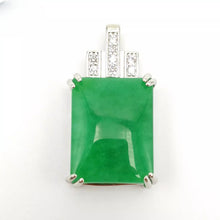 Load image into Gallery viewer, Nature Jade Rectangle Pendant Necklace Gift Jewelry charm Blessing Accessory B