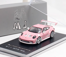 Load image into Gallery viewer, MJ 1:64 Light Pink 911 GT3 Rs Sports Model Diecast Metal Car New Collection