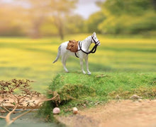 Load image into Gallery viewer, 1:64 Painted Figure Model Miniature Resin Diorama Sand Fine Horse White Brown