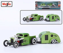 Load image into Gallery viewer, Maisto 1:64 1936 Classic Pickup Traveler Trailer Tow & Go Model Metal Car New