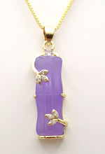 Load image into Gallery viewer, Nature Jade Bamboo Pendant Necklace Gift Jewelry charm Blessing Lucky Purple New