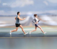 Load image into Gallery viewer, 1:64 Painted Figure Model Miniature Resin Diorama Running Man Lady Dog Sand Toy New