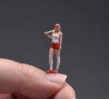 Load image into Gallery viewer, 1:64 Painted Figure Model Miniature Resin Diorama Sand Street Lady Headset Girl