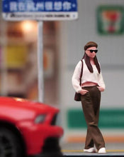 Load image into Gallery viewer, 1:64 Painted Figure Model Miniature Resin Diorama Sand Beret Hat Girl Lady Chill