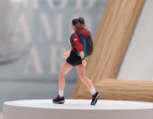 Load image into Gallery viewer, 1:64 Painted Figure Model Miniature Resin Diorama Toy Sand Hiking Lady Cool Girl
