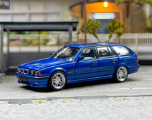 Load image into Gallery viewer, Mortal 1:64 Blue E34 Touring Wagon Standard Sports Model Diecast Metal Car New Collection