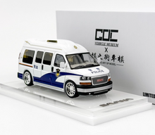 Load image into Gallery viewer, GOC 1:64 White Police GMC Savana Cutaway Van MPV Model Diecast Metal Car New Collection