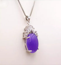 Load image into Gallery viewer, Nature Jade Purple Drop Pendant Necklace Gift Jewelry charm Blessing Lucky new