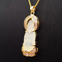 Load image into Gallery viewer, Nature Jade Guanyin Pendant Necklace Gift Jewelry charm Blessing Fortune New kk