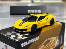 Load image into Gallery viewer, TOC 1:64 Yellow 488 Pista Coupe Sports Model Diecast Metal Car New Collection