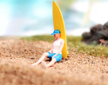 Load image into Gallery viewer, 1:64 Painted Figure Model Miniature Resin Diorama Toy Sand Surfboard Girl Surf