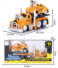 Load image into Gallery viewer, Maisto 1:64 1953 Mack B61 Flatbed Trailer Willys Gasser Model Metal Car New