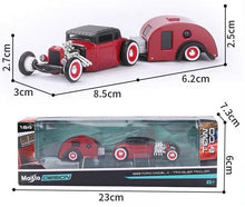 Load image into Gallery viewer, Maisto 1:64 Red 1929 Ford Model A Traveler Trailer Tow & Go Model Metal Car