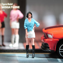 Load image into Gallery viewer, 1:64 Painted Unpainted Figure Model Miniature Resin Diorama Short Hair Girl Sand New
