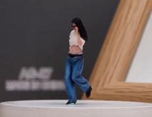Load image into Gallery viewer, 1:64 Painted Figure Model Miniature Resin Diorama Toy Sand White Tee Denim Cool