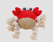 Load image into Gallery viewer, Dog Squeaky Toys Crab Chew Puppy Fluffy Rope Toy Durable Teeth Grinding Pet Cat