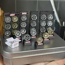 Load image into Gallery viewer, 1:64 Garage Repair Shop Display Scene BBS Rims Set Model Resin For Car New Collection