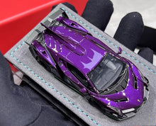 Load image into Gallery viewer, DMH 1:64 Purple Veneno Super Racing Sports Model Diecast Resin Car New Collection