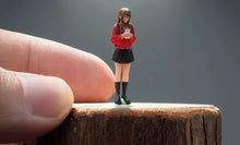 Load image into Gallery viewer, 1:64 Painted Figure Model Miniature Resin Diorama Toy Sand Red Top Pretty Girl